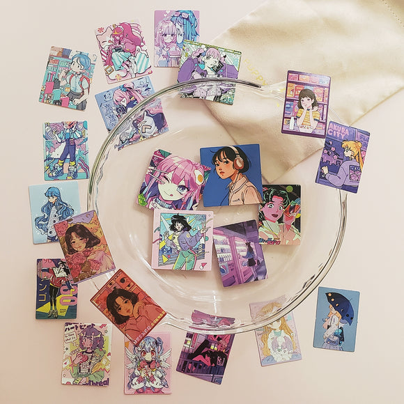 10 Anime Stickers - Purple